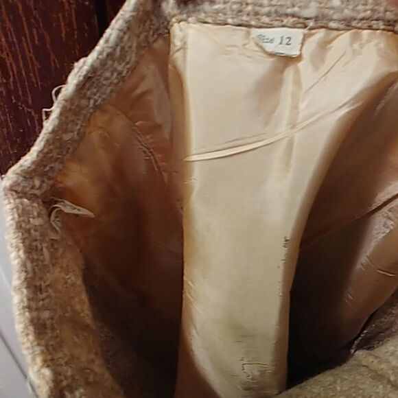 Vintage 50s Beverly Paige Cream Bouclé Wool Skirt - Picture 6 of 8
